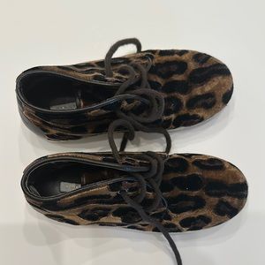 Dolce & Gabbana Brown and Black Sneakers with Animal Print pre owned